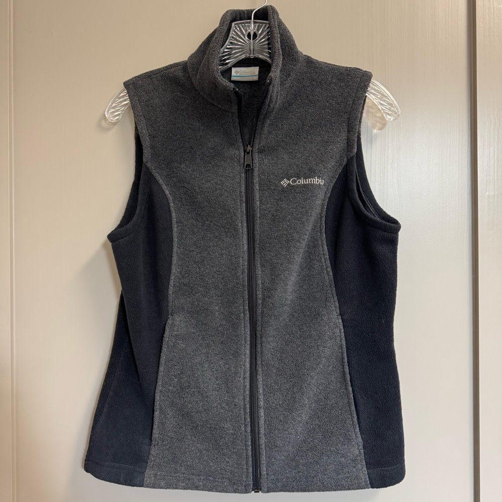 Columbia Sawyer Rapids 2.0 Fleece Vest Full Zip Gray and Black Women’s Size‎ S